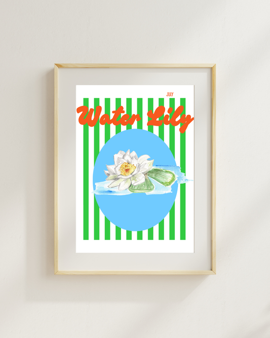 Birth flower print Waterlily