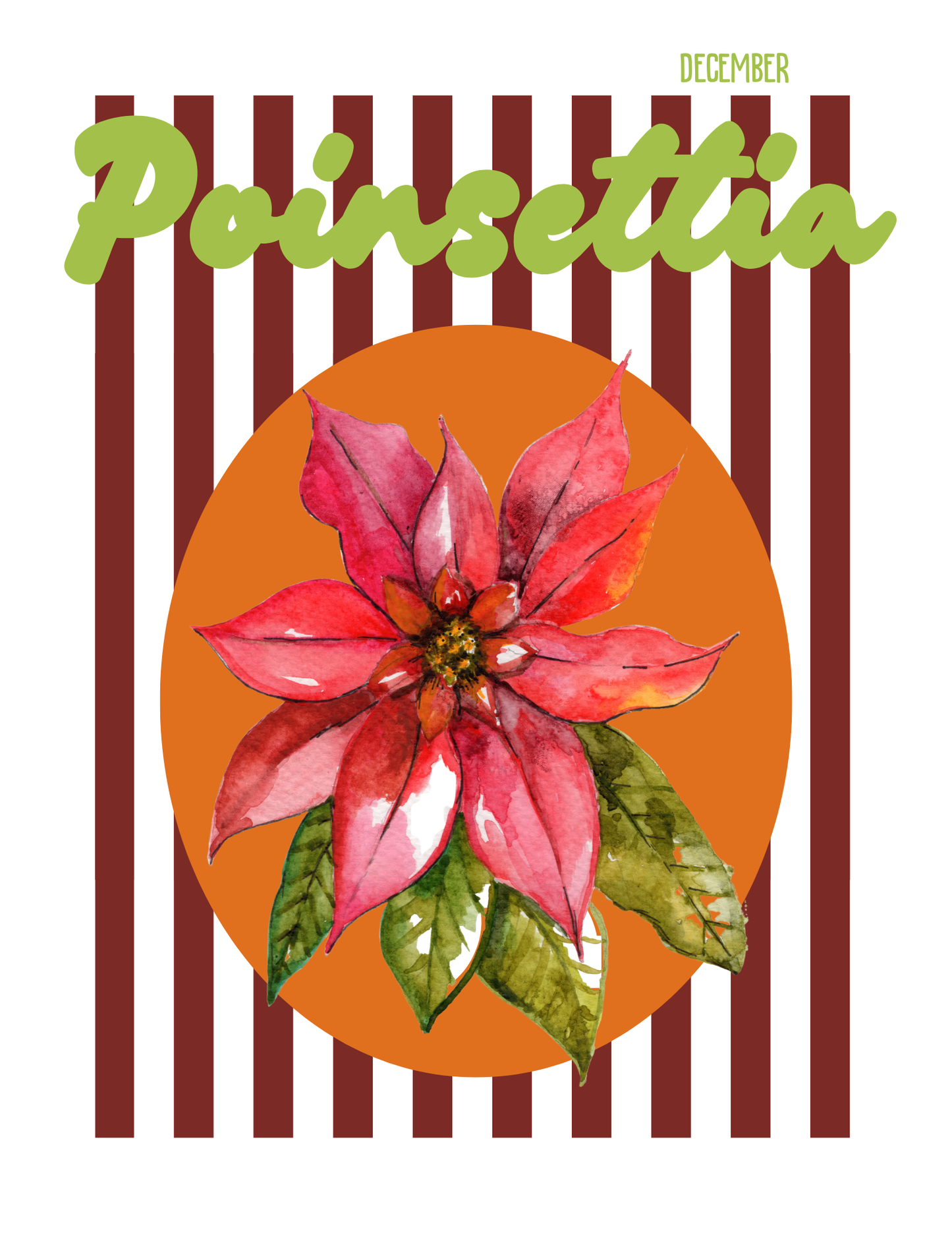 Birth flower print Poinsettia